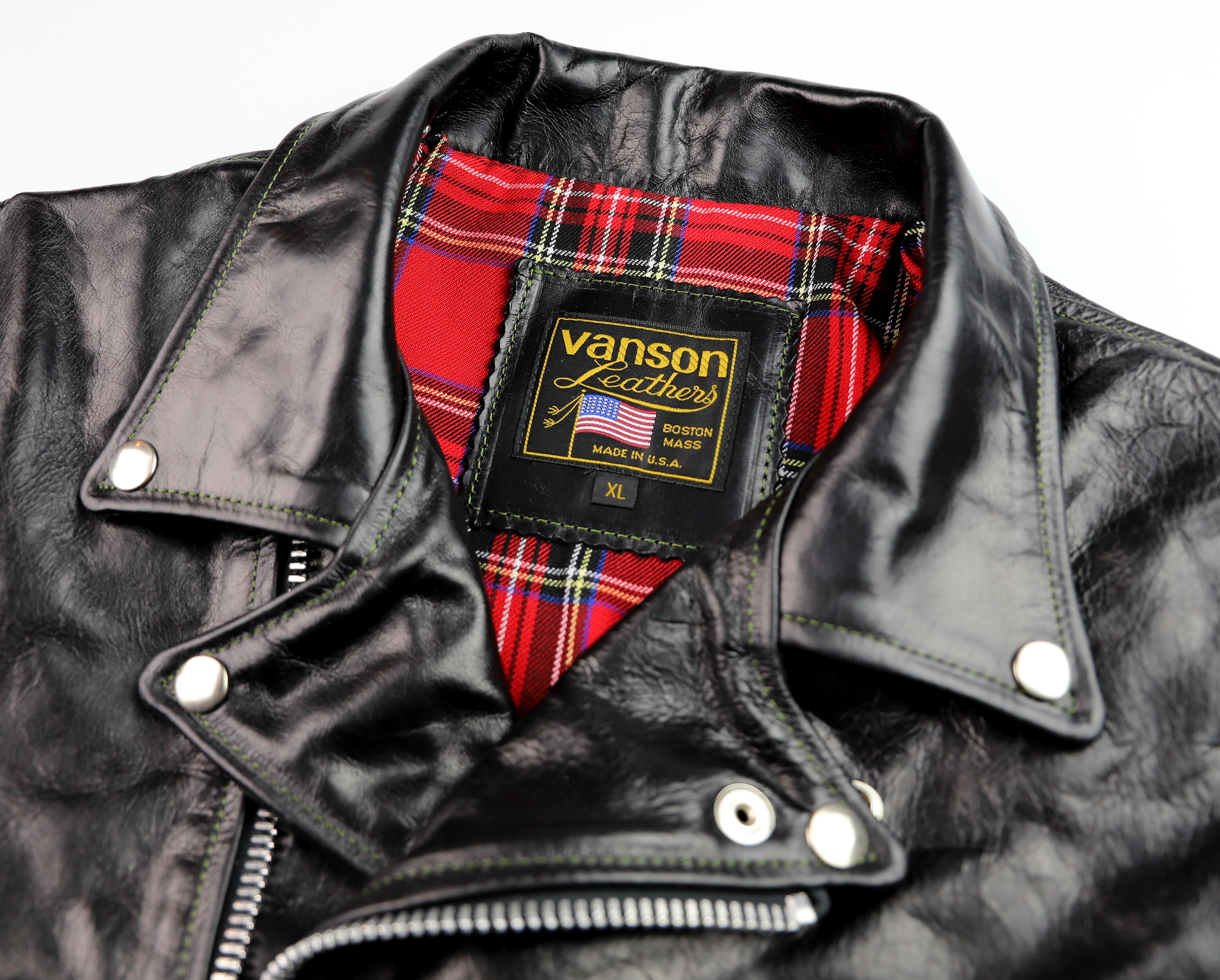 Vanson Daredevil XL Red Plaid Black Bainbridge N83 Tag 1.jpg