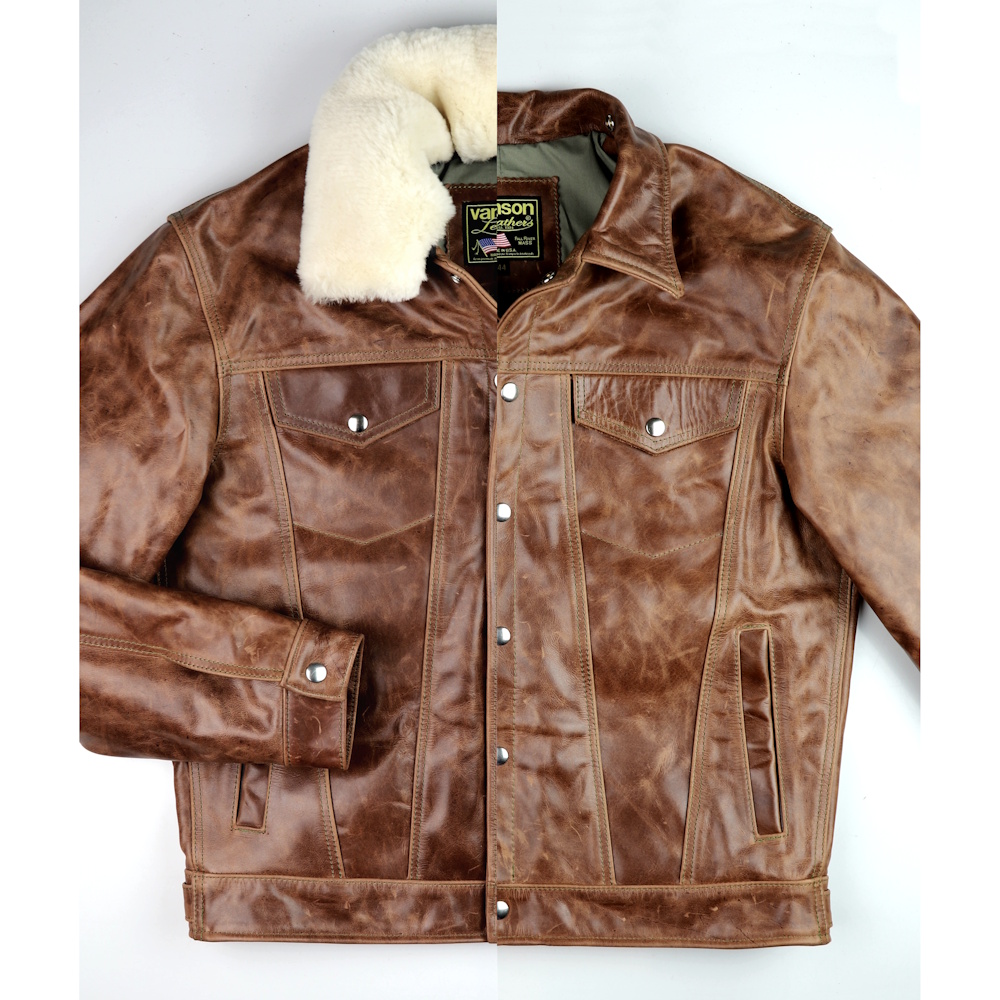Vanson Maverick Whiskey Roma front with and without shearling collar.jpg