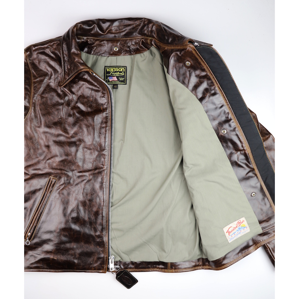 Vanson Oxford Dark Hickory Vancouver 42B cafe tan rayon lining IG square.jpg